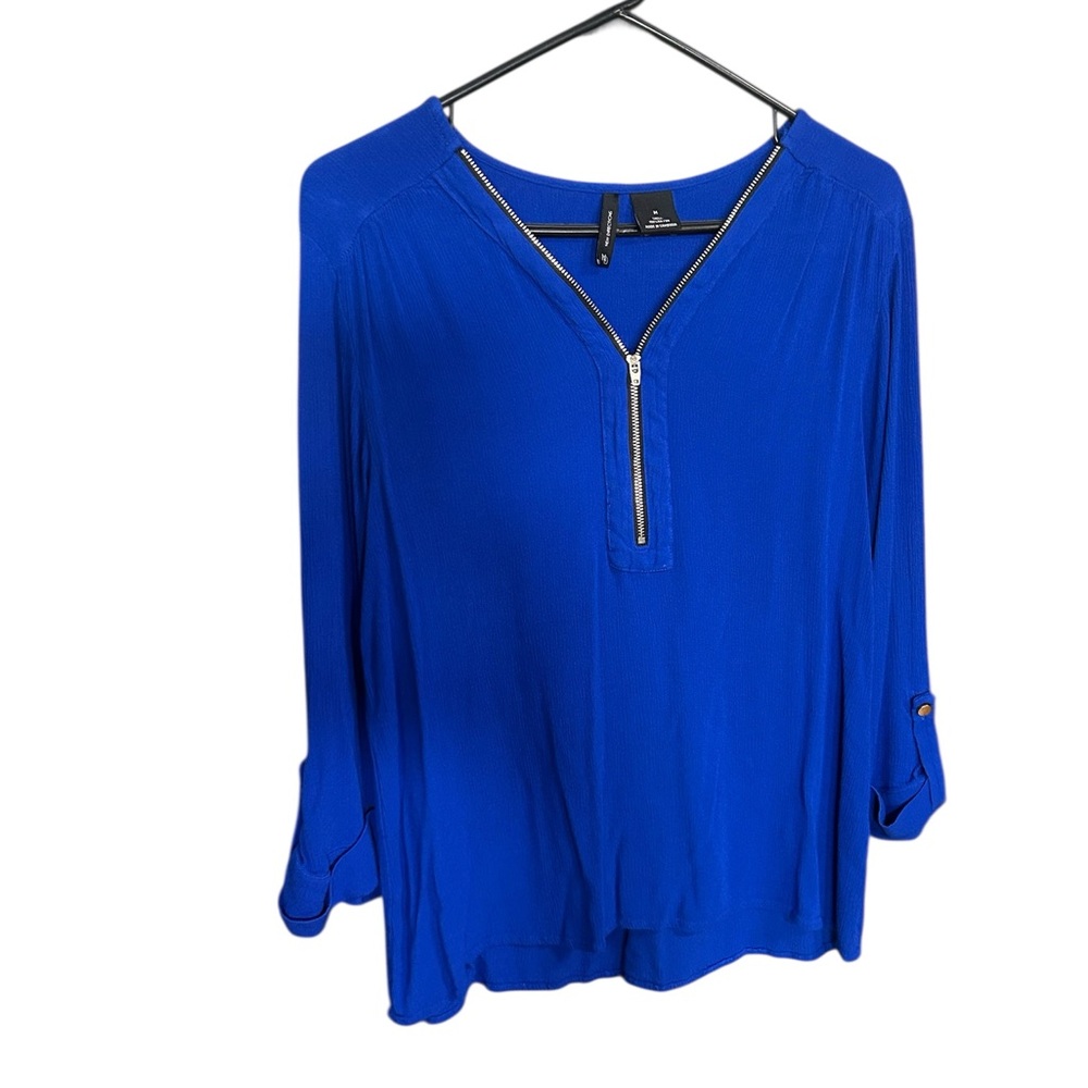 new directions Electric Blue Zip-Front Top